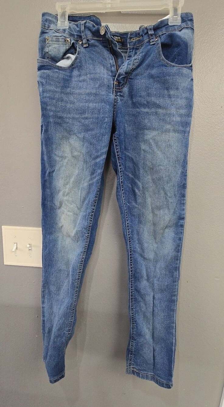 Boys Lee Slim Fit Jeans Size 16 Blue Denim